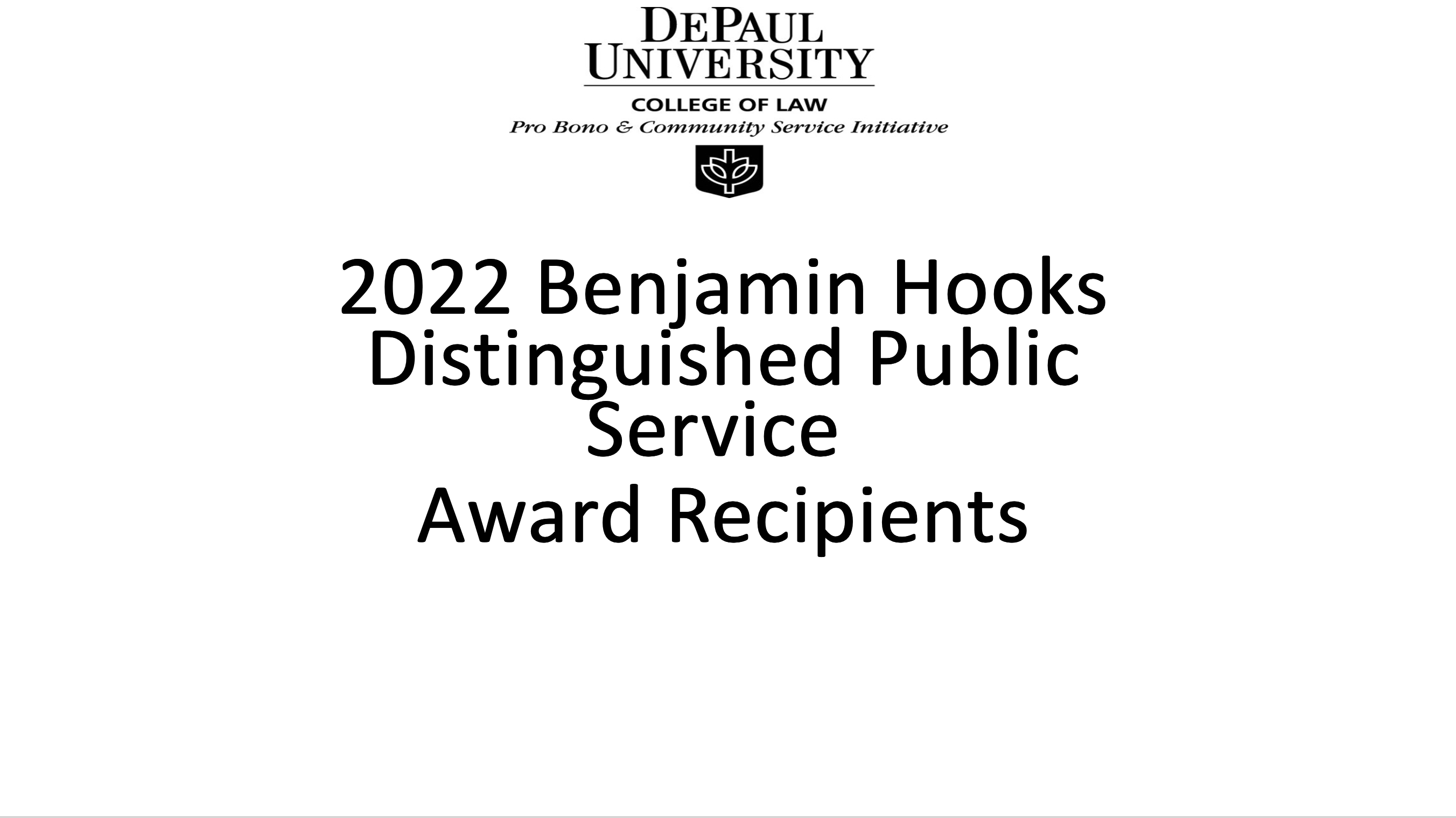 2022 Benjamin Hooks Distinguished Public Service Award Winners